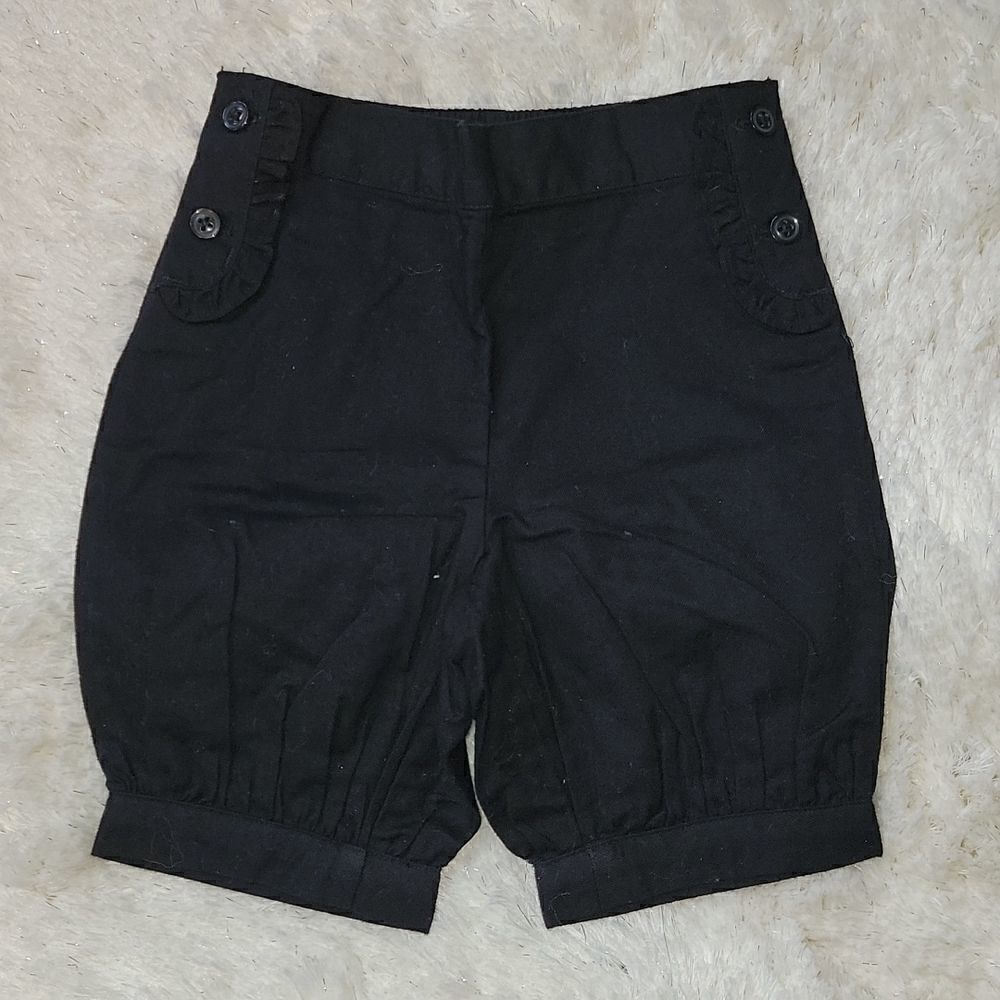 JANIE AND JACK RUFFLE POCKET BLACK SHORTS, SIZE 12-18 MONTHS